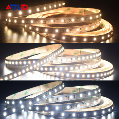 ไฟ LED Strip สีขาวแบบปรับได้กลางแจ้งที่สามารถระบุตำแหน่งได้ CCT 2835 Lumileds 120 LED ต่อเมตร